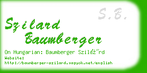 szilard baumberger business card